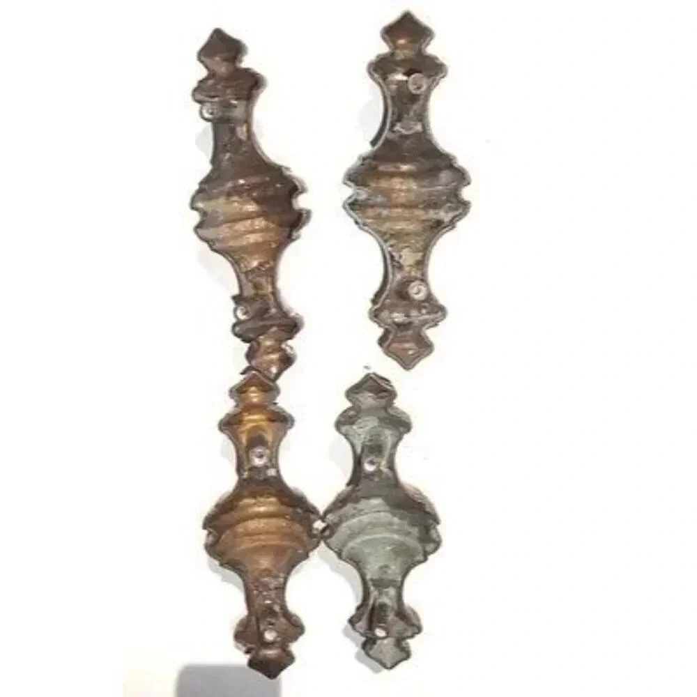 Vintage ART DECO Copper CABINET Drawer Pull Handle HARDWARE / Set of 4 - Picture 4 of 4